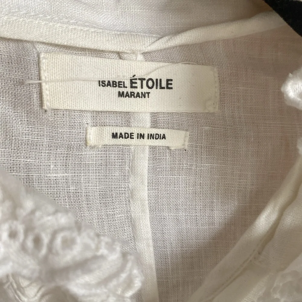 Isabel Marant White Ruffled Blouse XS - Picture 6 of 7